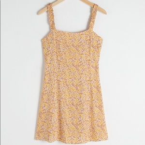 & OTHER STORIES Floral Mini Dress Yellow Size 4